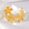 Wholesale High End Exaggerated Personality Flower Petal 18K Titanium Steel Bracelet With Electroplating For Women
