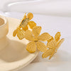 Wholesale High End Exaggerated Personality Flower Petal 18K Titanium Steel Bracelet With Electroplating For Women