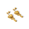 Wholesale High End Ladies Lava Water Droplets Fine Throwing Stainless Steel Earrings With Geometric Design And Pvd Furnace Real Gold Electroplating