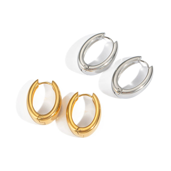 Wholesale High End Light Luxury Simple Trend Girls Titanium Steel U Shaped Earrings With Pvd Vacuum Real Gold Electroplating