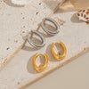 Wholesale High End Light Luxury Simple Trend Girls Titanium Steel U Shaped Earrings With Pvd Vacuum Real Gold Electroplating