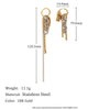 Wholesale High End Luxury Women's Stainless Steel Geometric Tassel Earrings With 18K Gold Plated Electroplating