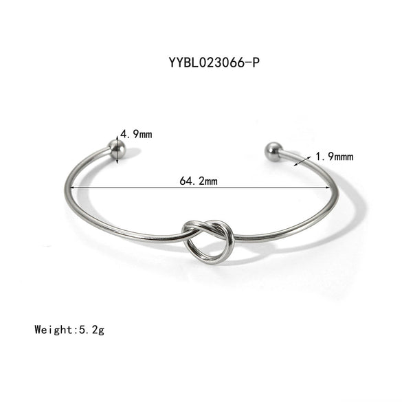 Wholesale High End Niche Design Glossy Knotted Stainless Steel Bracelet With 18K Gold Plated Color Preserving Vacuum Real Gold Electroplating In Pvd Furnace