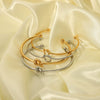 Wholesale High End Niche Design Glossy Knotted Stainless Steel Bracelet With 18K Gold Plated Color Preserving Vacuum Real Gold Electroplating In Pvd Furnace