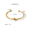 Wholesale High End Niche Design Glossy Knotted Stainless Steel Bracelet With 18K Gold Plated Color Preserving Vacuum Real Gold Electroplating In Pvd Furnace