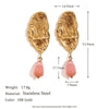 Wholesale High End Retro Women's Long Water Drop Geometric Stainless Steel Earrings 18K Gold Plated