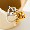 Wholesale High End Simple Fashion Geometric T Shaped Ring In Stainless Steel With Real Gold Electroplating For Women