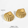 Wholesale High End Titanium Steel Square Geometric Texture Electroplated Women's Earrings