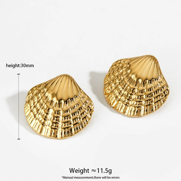 Wholesale High End Titanium Steel Square Geometric Texture Electroplated Women's Earrings