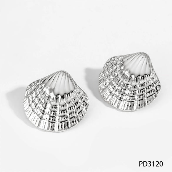 Wholesale High End Titanium Steel Square Geometric Texture Electroplated Women's Earrings