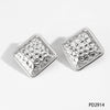 Wholesale High End Titanium Steel Square Geometric Texture Electroplated Women's Earrings