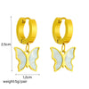 Wholesale High End Wide Surface Metal Titanium Steel Butterfly Pendant Jewelry With Geometric Pattern And Electroplating For Unisex Cold Style Earrings