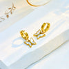 Wholesale High End Wide Surface Metal Titanium Steel Butterfly Pendant Jewelry With Geometric Pattern And Electroplating For Unisex Cold Style Earrings
