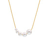 Wholesale High Glow Bead Geometric Design Stainless Steel Shell Beads Clavicle Chain Necklace With Electroplating For Women