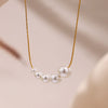 Wholesale High Glow Bead Geometric Design Stainless Steel Shell Beads Clavicle Chain Necklace With Electroplating For Women