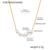 Wholesale High Glow Bead Geometric Design Stainless Steel Shell Beads Clavicle Chain Necklace With Electroplating For Women