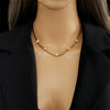 Wholesale High Grade Cold Style Heart Shaped Titanium Steel Metal Necklace With Diamond Embedded And Electroplated Regular Chain Simple Niche And Light Luxury Style
