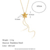 Wholesale High Grade Jewelry Stainless Steel Titanium Steel Plated 18K Gold Five Pointed Star Pull Necklace For Women With Electroplating Process