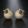 Wholesale High Grade Micro Inlaid Zirconium Ball Copper Ear Buckle Light Luxury Exquisite Ear Stud With Gold Plated Electroplating In Geometric Style For Women