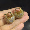 Wholesale High Grade Micro Inlaid Zirconium Ball Copper Ear Buckle Light Luxury Exquisite Ear Stud With Gold Plated Electroplating In Geometric Style For Women