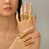 Wholesale High Grade Stainless Steel Irregular Geometric Joint Ring For Women With Electroplating Treatment