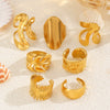 Wholesale High Grade Stainless Steel Irregular Geometric Joint Ring For Women With Electroplating Treatment