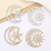 Wholesale High Grade Star Moon Jewelry Accessories Zinc Alloy Diy Rhinestone Apparel Decorations With Electroplating