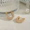 Wholesale High Grade Unisex U Shaped Titanium Steel Earrings With 18K Gold Pvd Vacuum Real Gold Electroplating Fashion And Versatile