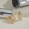 Wholesale High Grade Unisex U Shaped Titanium Steel Earrings With 18K Gold Pvd Vacuum Real Gold Electroplating Fashion And Versatile