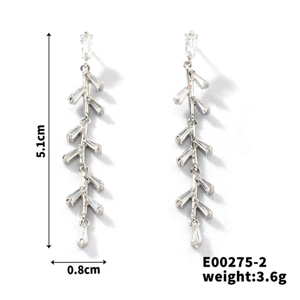 Wholesale High Luxury Zircon Earrings Copper Geometric Style For Women
