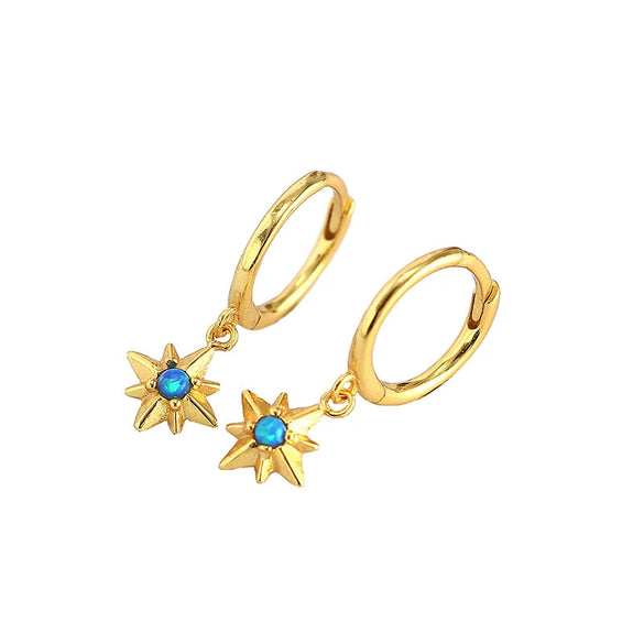 Wholesale High Quality Earrings 925 Silver Star Design Electroplated