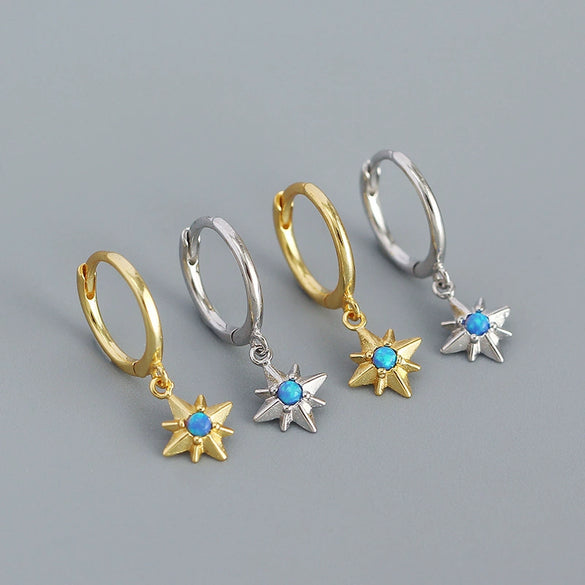 Wholesale High Quality Earrings 925 Silver Star Design Electroplated