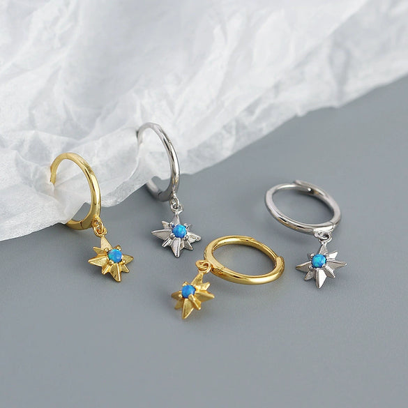 Wholesale High Quality Earrings 925 Silver Star Design Electroplated