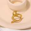 Wholesale High Quality Geometric Lines Irregular Stainless Steel Ring With Opening And Electroplating