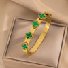 Wholesale High Quality Stainless Steel Fourleaf Clover Women's Bracelet With Goldplated Electroplating Treatment
