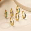 Wholesale Highend Copper Inlaid Colored Diamond Oval Ushaped Geometric Earrings For Women