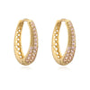Wholesale Highend Copper Inlaid Colored Diamond Oval Ushaped Geometric Earrings For Women