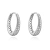 Wholesale Highend Copper Inlaid Colored Diamond Oval Ushaped Geometric Earrings For Women