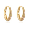 Wholesale Highend Copper Inlaid Colored Diamond Oval Ushaped Geometric Earrings For Women