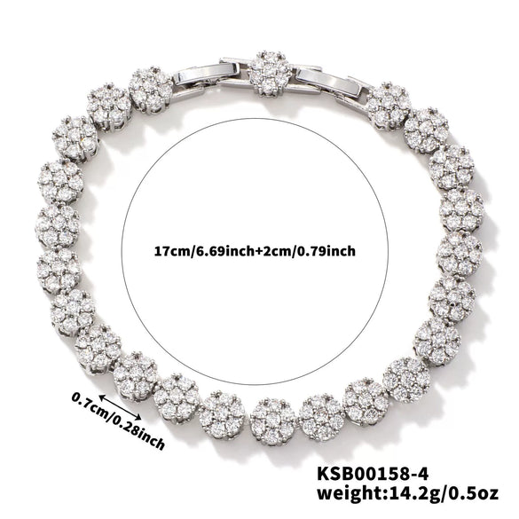 Wholesale Highend Copper Zircon Flower Shape Bracelet Jewelry For Women