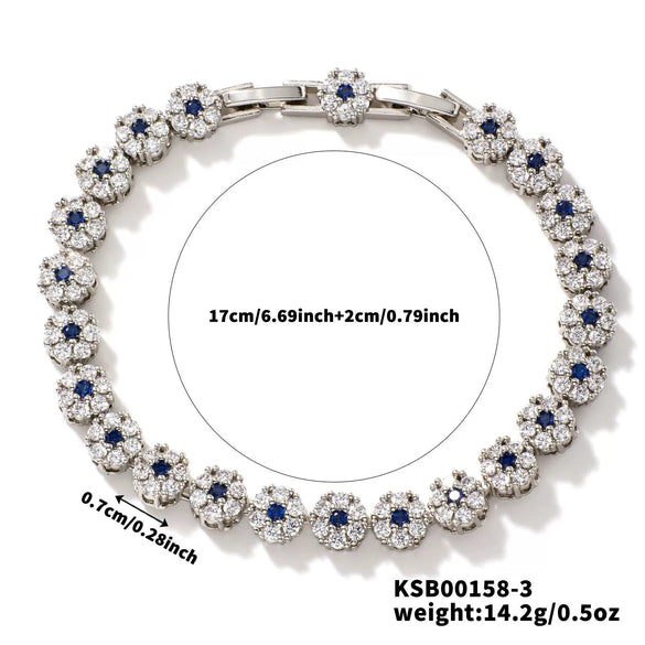 Wholesale Highend Copper Zircon Flower Shape Bracelet Jewelry For Women