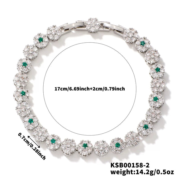 Wholesale Highend Copper Zircon Flower Shape Bracelet Jewelry For Women