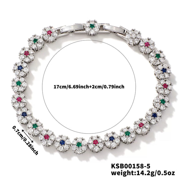 Wholesale Highend Copper Zircon Flower Shape Bracelet Jewelry For Women