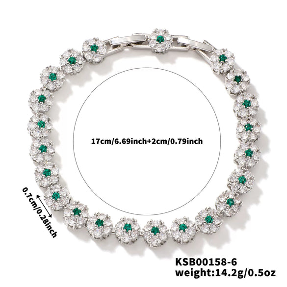 Wholesale Highend Copper Zircon Flower Shape Bracelet Jewelry For Women