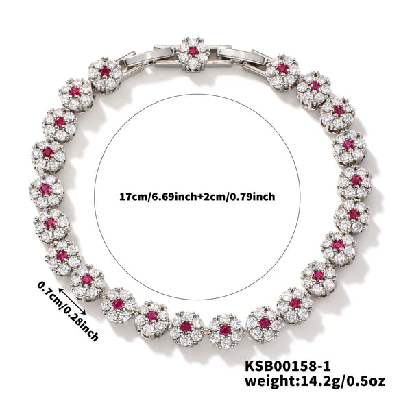 Wholesale Highend Copper Zircon Flower Shape Bracelet Jewelry For Women