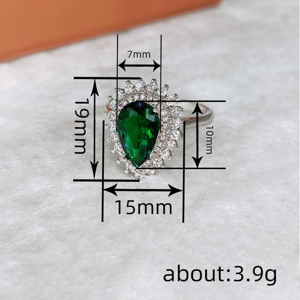 Wholesale Highend Dropshaped Copper Ring For Women With Inlaid Zircon Design