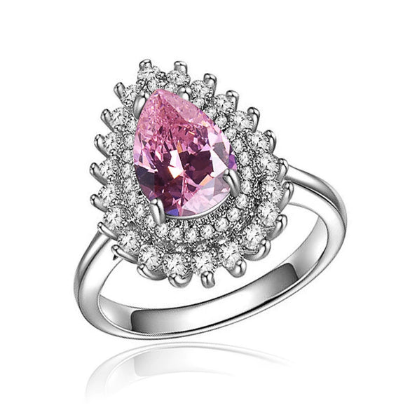 Wholesale Highend Dropshaped Copper Ring For Women With Inlaid Zircon Design