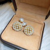 Wholesale Highend Feel Geometric Pearl Zircon Earrings With Electroplating