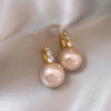 Wholesale Highend Feel Geometric Pearl Zircon Earrings With Electroplating