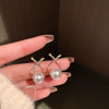 Wholesale Highend Feel Geometric Pearl Zircon Earrings With Electroplating
